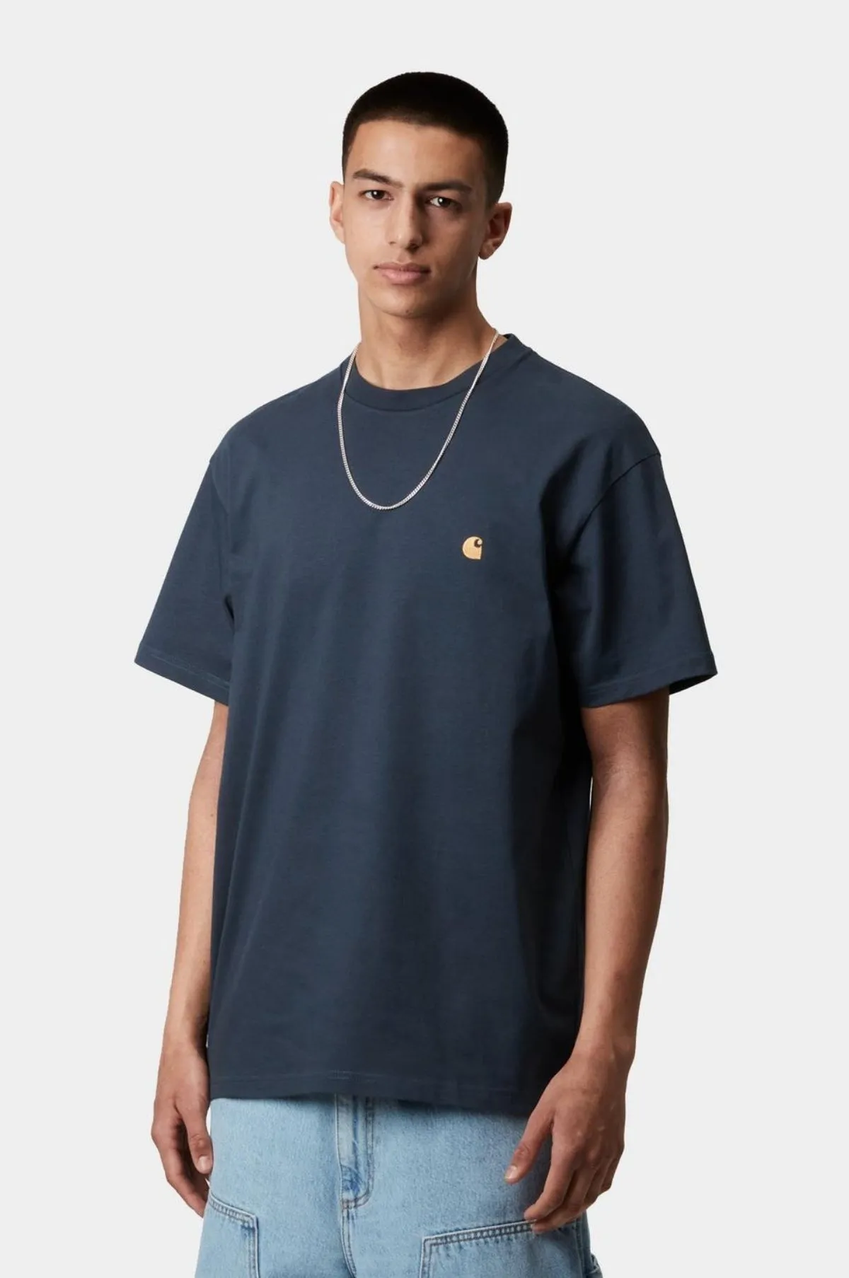 S/S Chase T-Shirt Dusky Blue/Gold