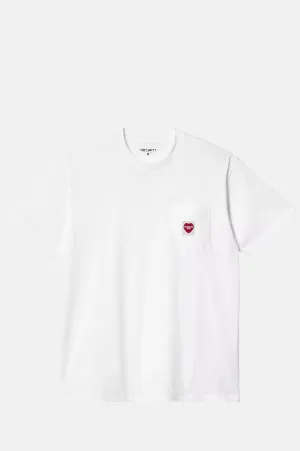S/S Pocket Heart T-Shirt White/Red