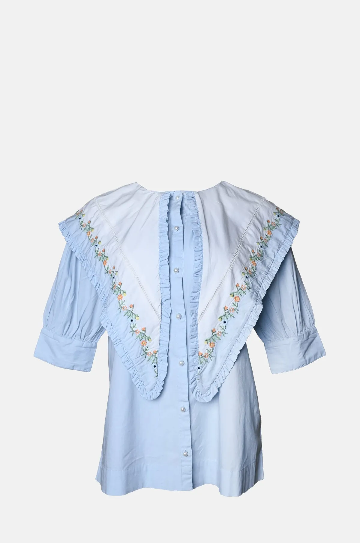 Summer Sandy Embroidered Blue/White