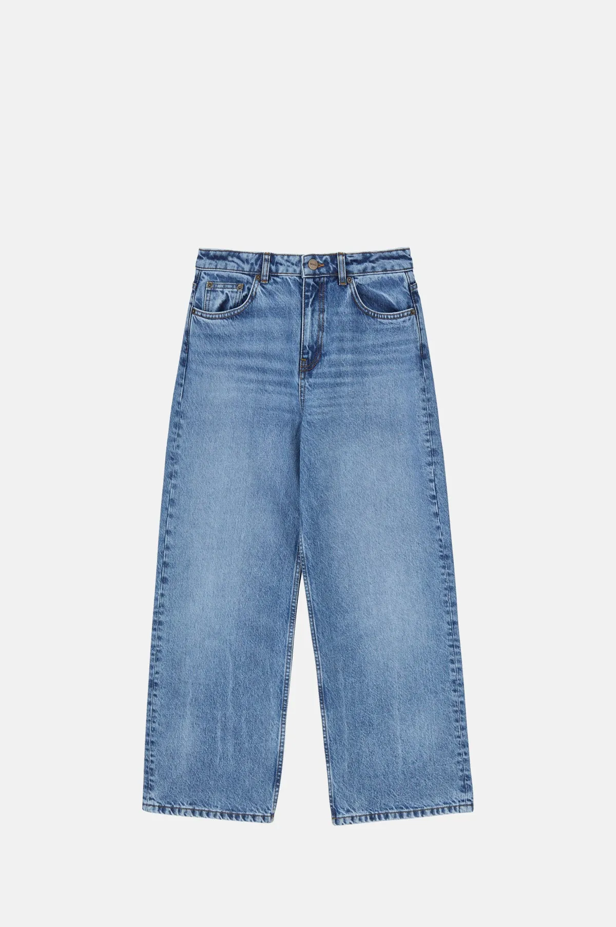 Taylor Cropped Jeans Worn Mid Blue