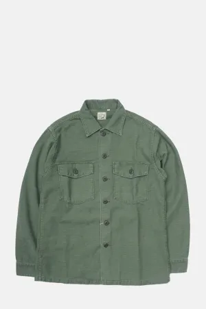 US Army Fatigue Shirt Green Used Wash