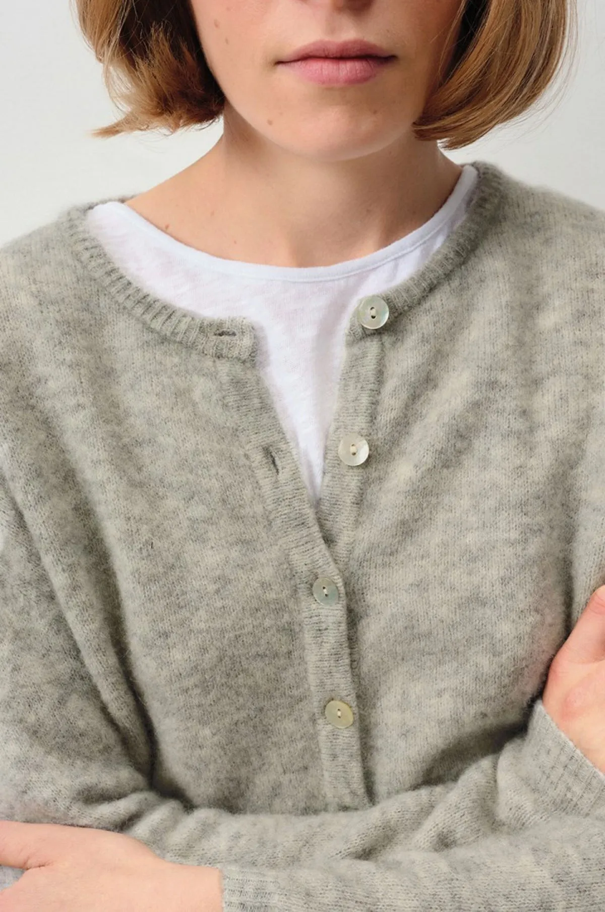 Vitow Cardigan Gris Clair Chine