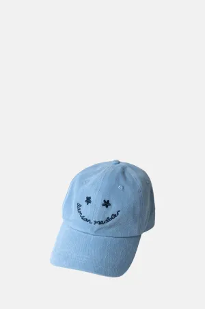 Washed Smiley Cap Blue with Navy Embroidery