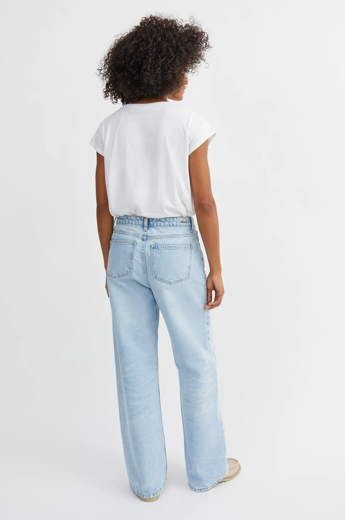 Willow Wide Jeans Worn Light Blue